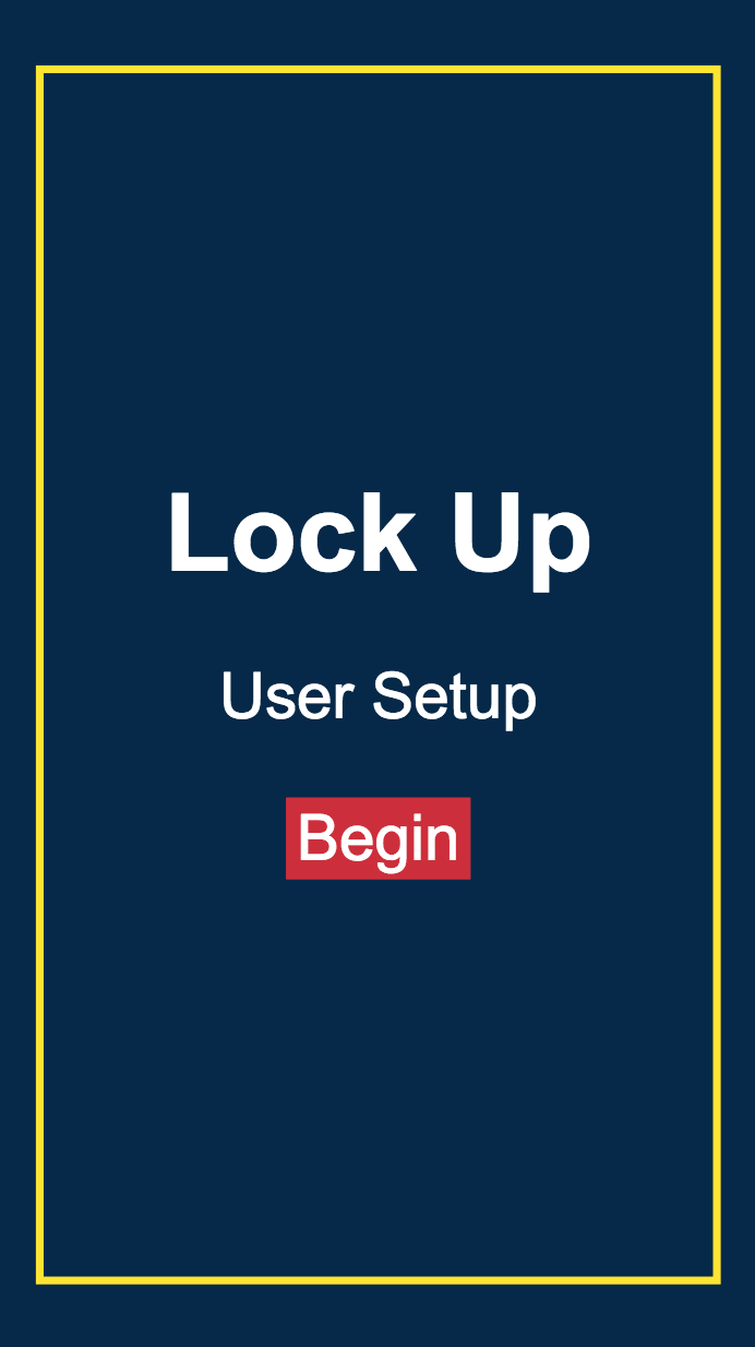 Screenshot of Lock Up mobile application.